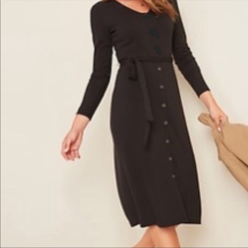 Sweet Claire | Ribbed Black Dress